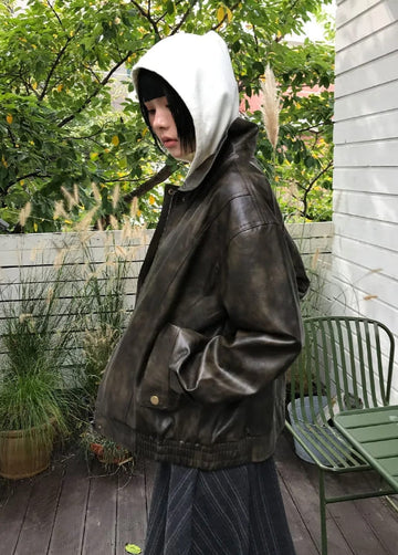 SHEEN LEATHER JUMPER